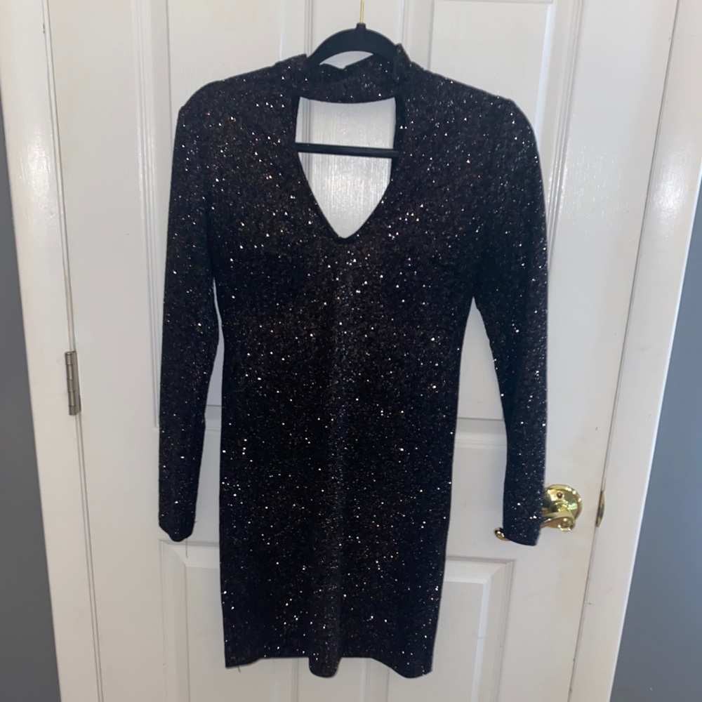 Black Sparkle Bodycon Dress